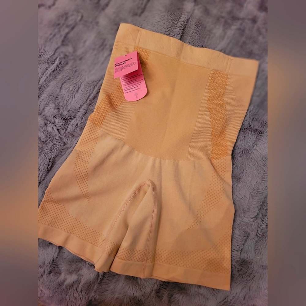 High-Waisted Shapewear Shorts in Beige